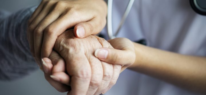 Closeup of a support hands